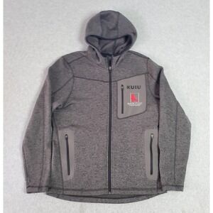 KUIU Base Camp Jacket Mens Medium Gray Hooded Sweater Fleece Full Zip Hiking